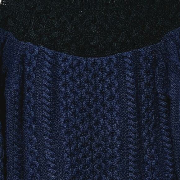 Boden Cable Knit Chunky Swester Women's Sz 8 Navy Black Wool/Alpaca/Mohair Blend - Picture 3 of 7